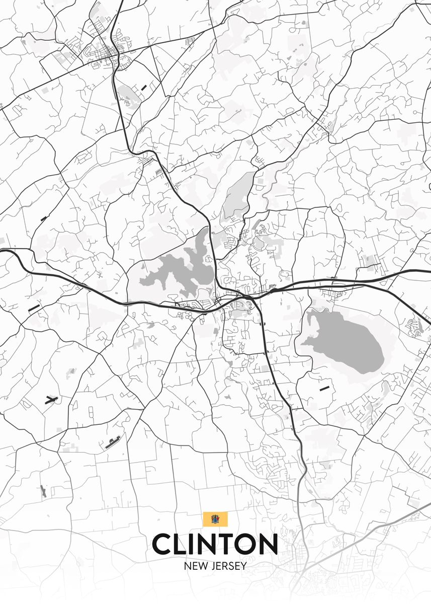 'Clinton NJ' Poster, picture, metal print, paint by IMR Designs Displate