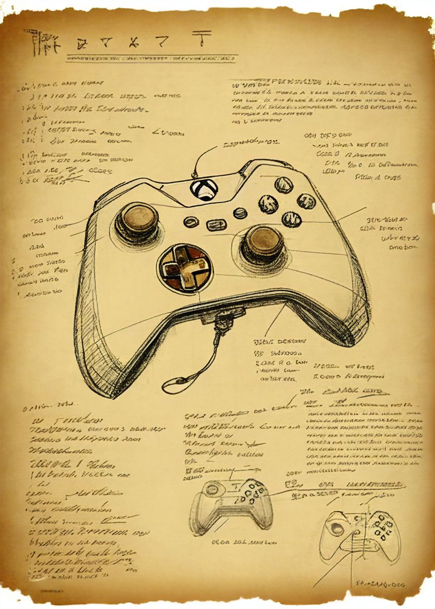 'A video game controller' Poster, picture, metal print, paint by