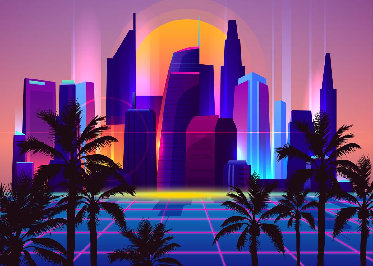 'Synth City' Poster by EDM Project Displate