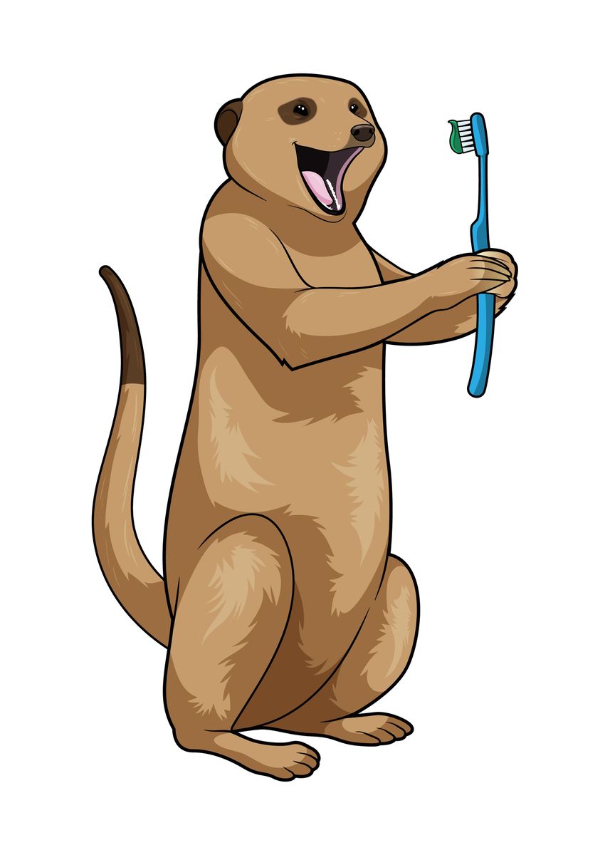 meerkat-dentist-toothbrush-poster-picture-metal-print-paint-by