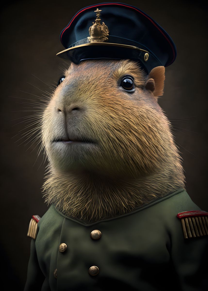 'Capybara Uniform' Poster, picture, metal print, paint by Biglui | Displate