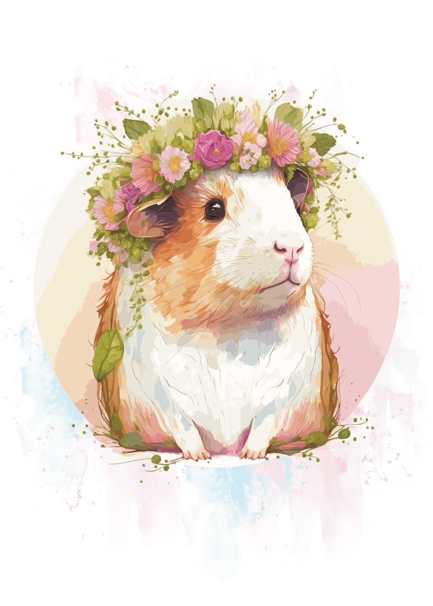 'Watercolor Guinea Pig' Poster, picture, metal print, paint by ...