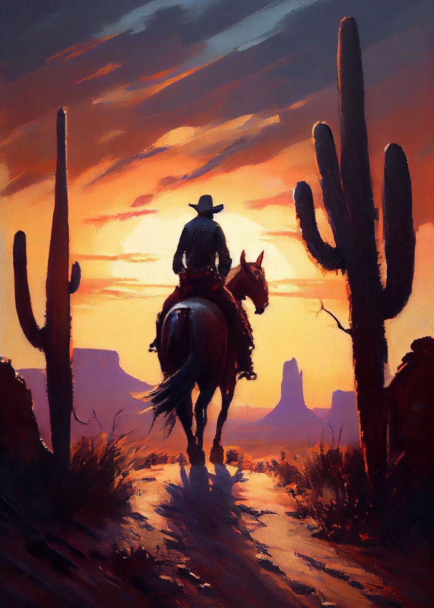 'Poor lonesome cowboy' Poster, picture, metal print, paint by ...