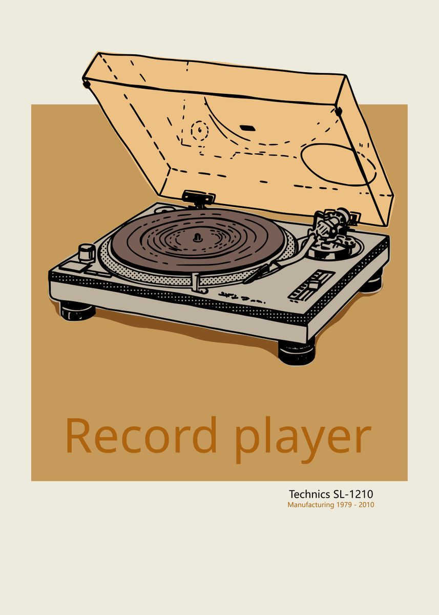 '80s Record player' Poster, picture, metal print, paint by Annick ...