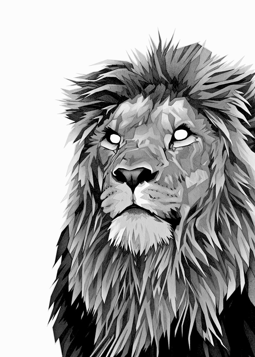 'Lion' Poster, picture, metal print, paint by Day1bun Art | Displate