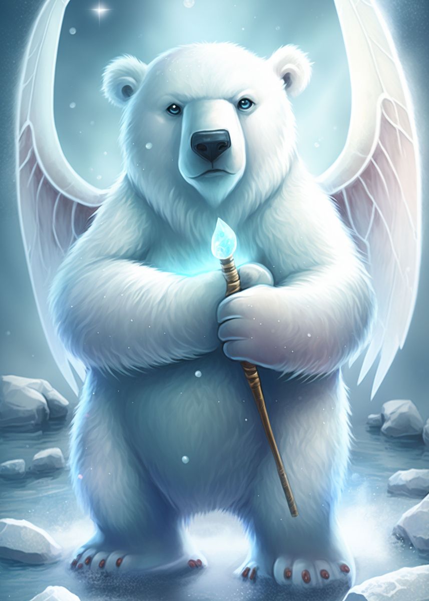 'Comic Icebear' Poster, picture, metal print, paint by Zukato | Displate