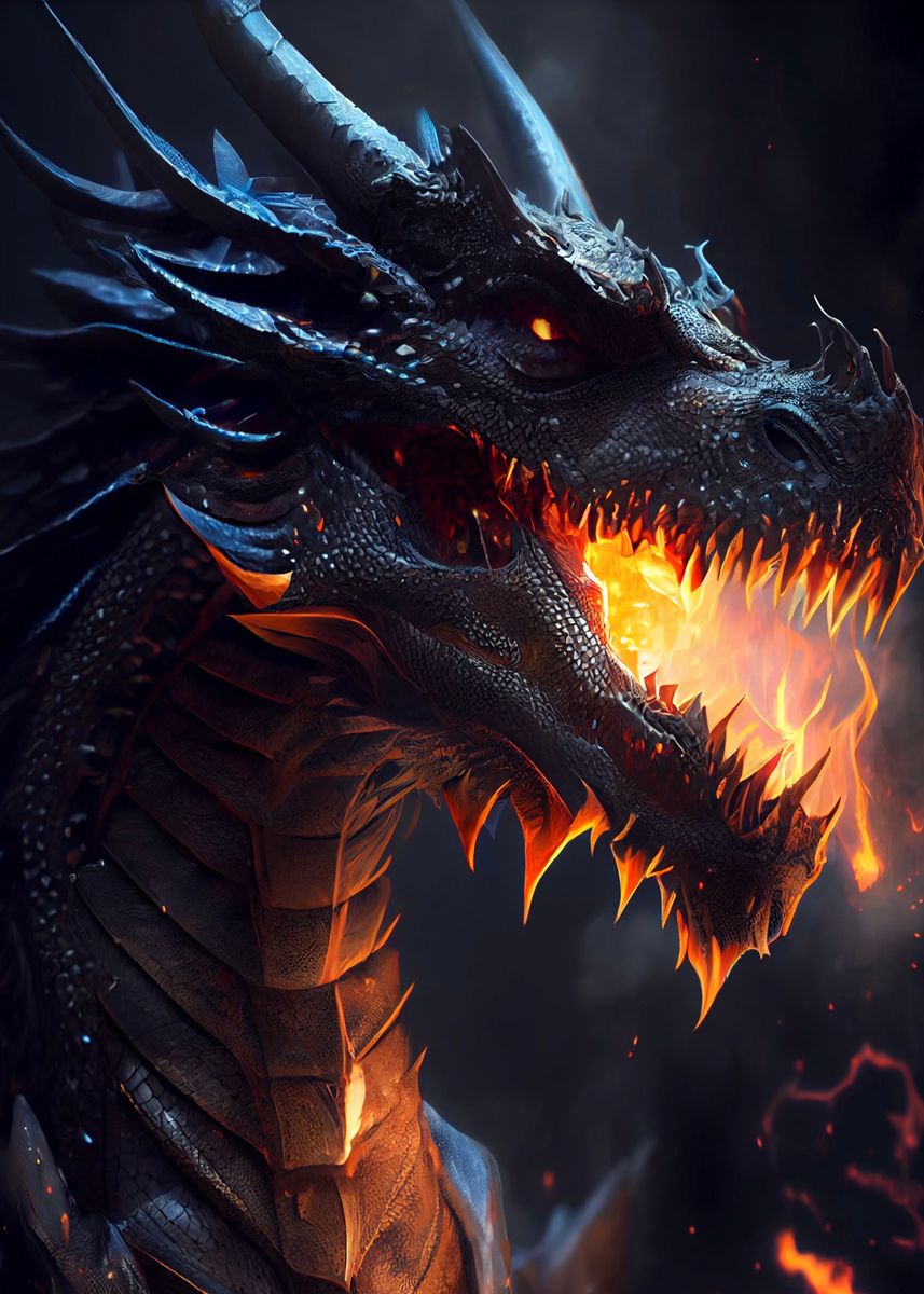 'Dragon' Poster, picture, metal print, paint by Panther Blades | Displate