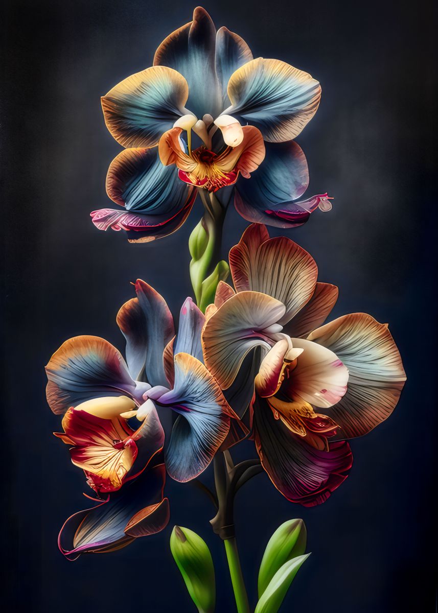 'Orchid illustration 018' Poster, picture, metal print, paint by ...