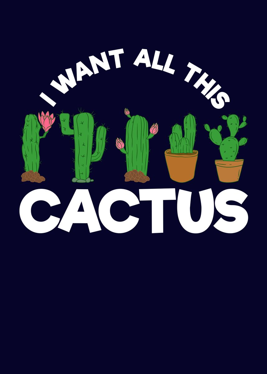 Funny Cactus Puns Poster By Mzumo Displate