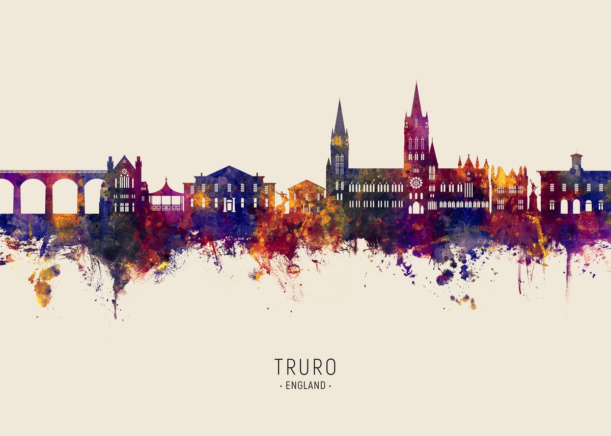 'Truro Skyline England' Poster by Michael Tompsett Displate