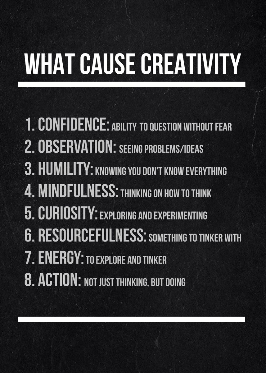 'what cause creativity' Poster, picture, metal print, paint by ...