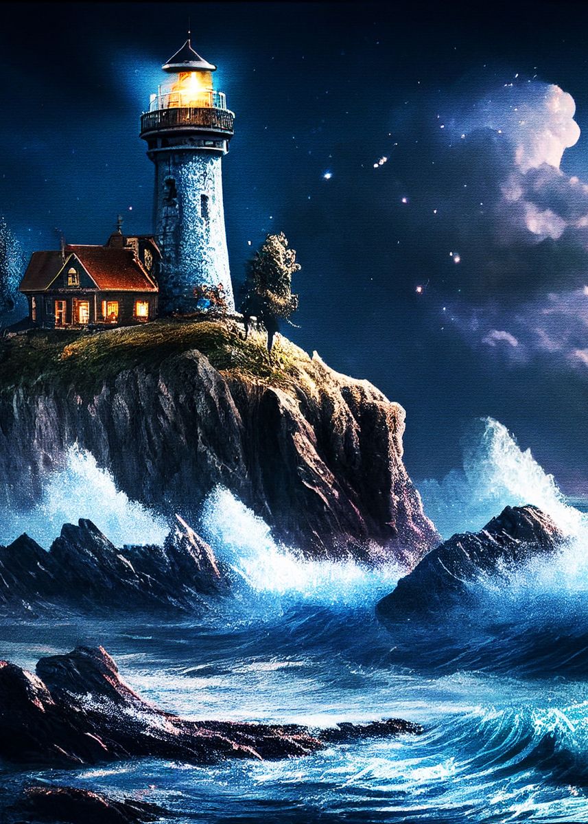 'View of the Lighthouse' Poster, picture, metal print, paint by Muh ...