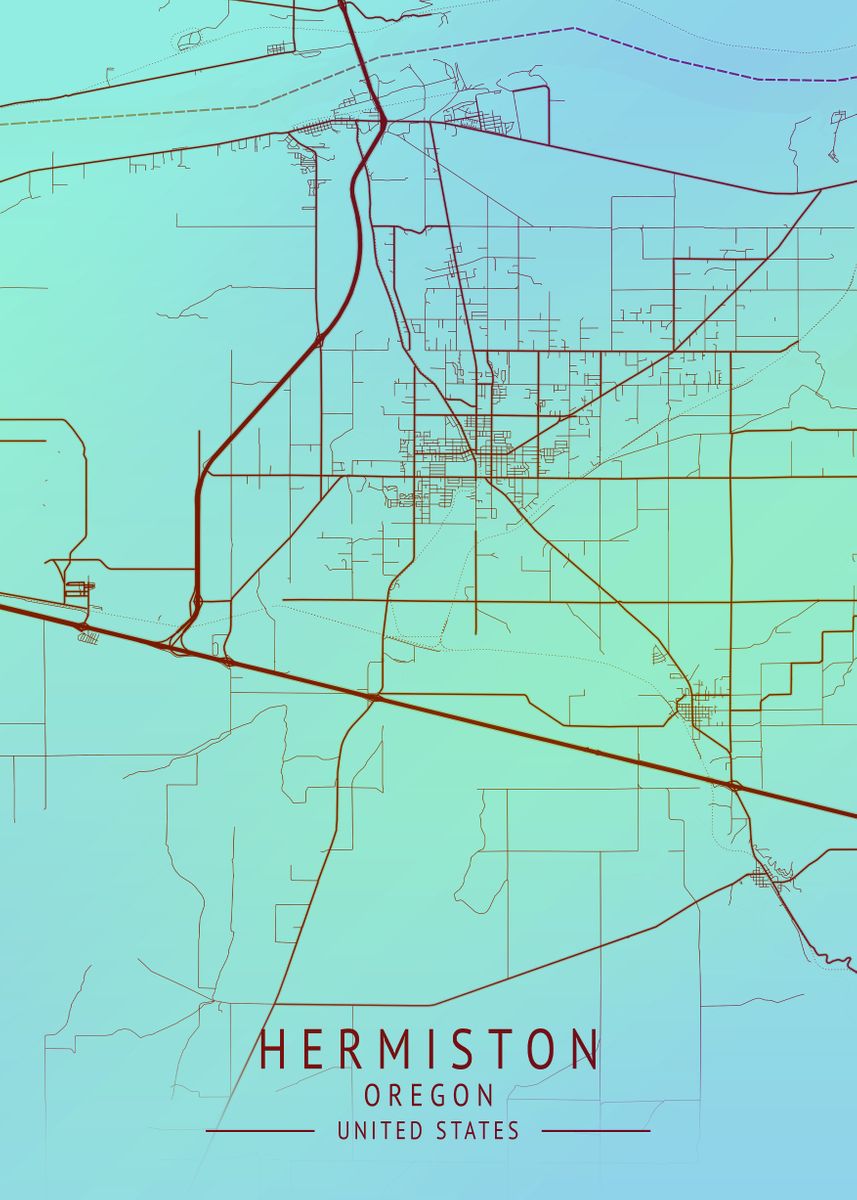 'Hermiston Oregon USA City ' Poster, picture, metal print, paint by