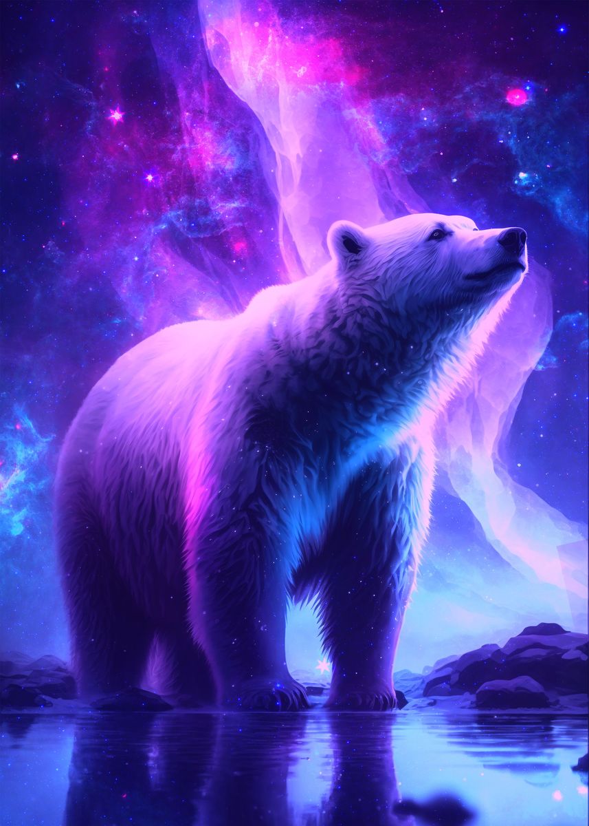 'Galaxy Polar Bear' Poster, picture, metal print, paint by nogar007 ...