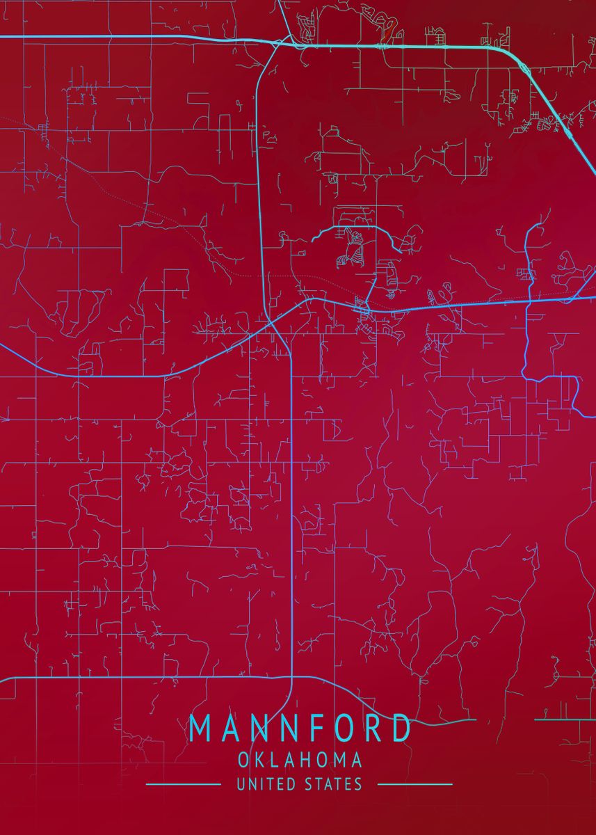 ' Mannford Oklahoma USA Cit' Poster, picture, metal print, paint by