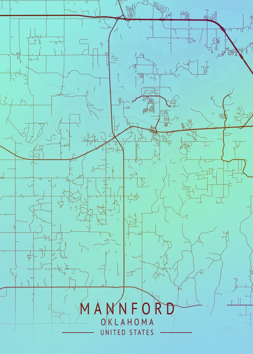 ' Mannford Oklahoma USA Cit' Poster, picture, metal print, paint by