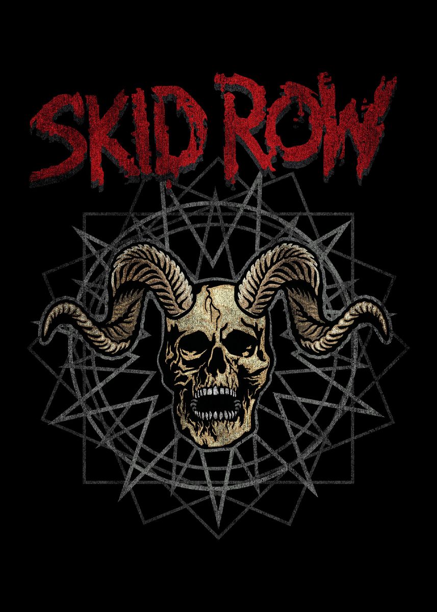 Skid Row 80s vintage rock Poster picture metal print paint by