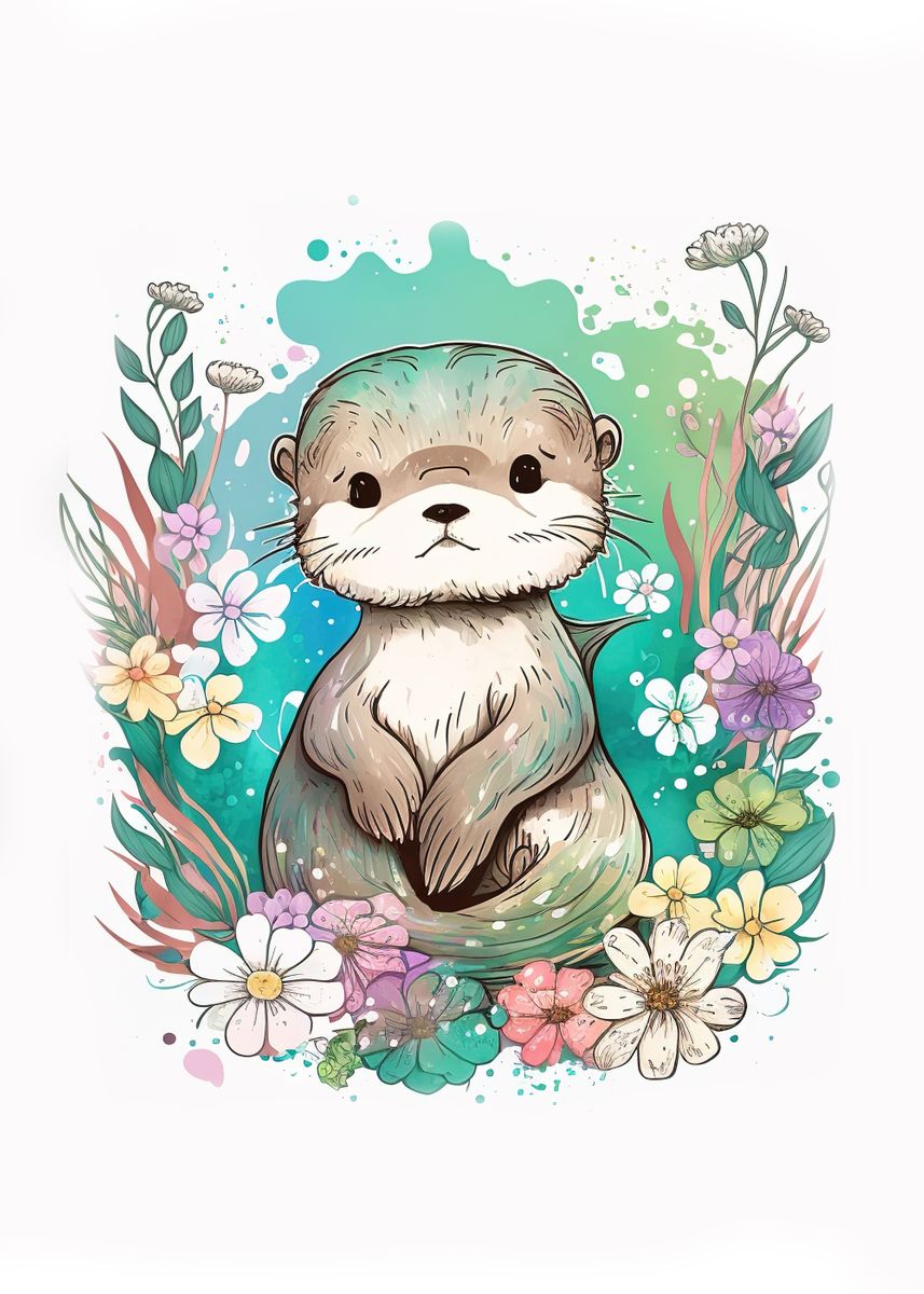 The Playful Otter: Sticker By Number