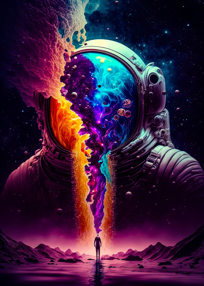 'cosmic astronaut' Poster, picture, metal print, paint by mark viraj ...