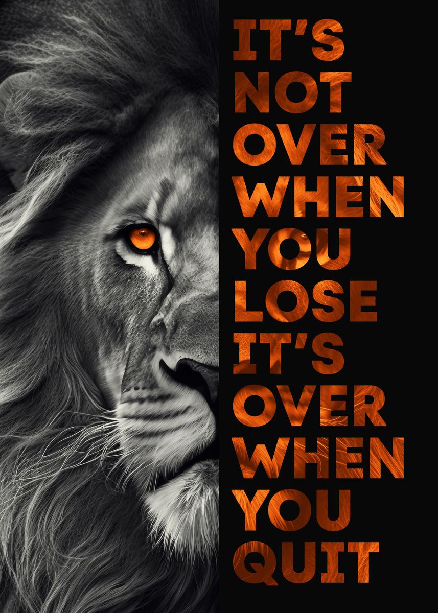 'Lion Motivational Quote' Poster, picture, metal print, paint by ...