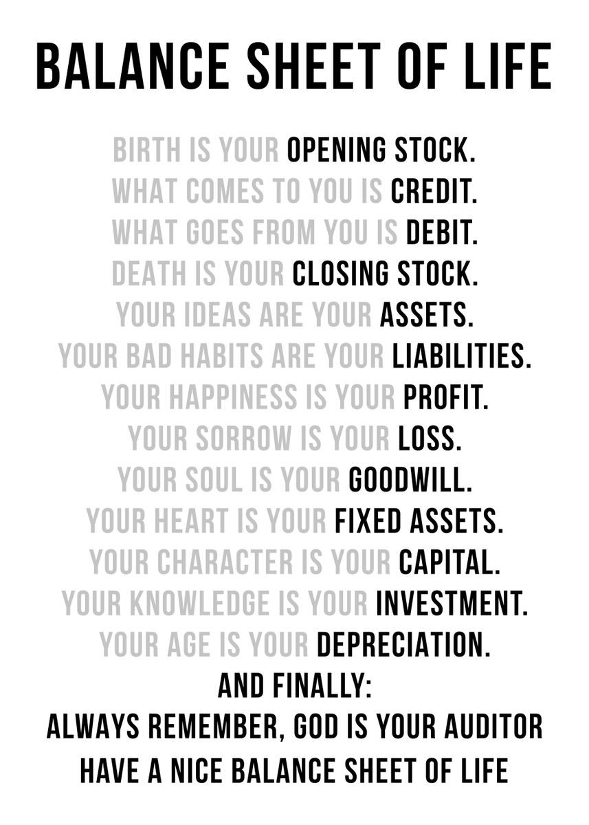 'balance sheet of life' Poster by Motivation Charllie Displate
