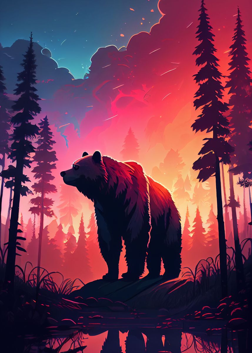 'Bear Bears' Poster, picture, metal print, paint by DecoyDesign | Displate