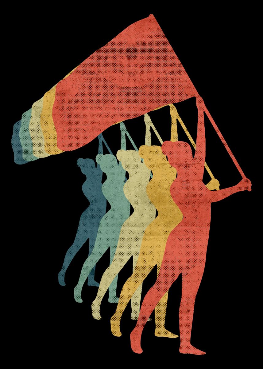 'Color Guard Flag Girl' Poster, picture, metal print, paint by El