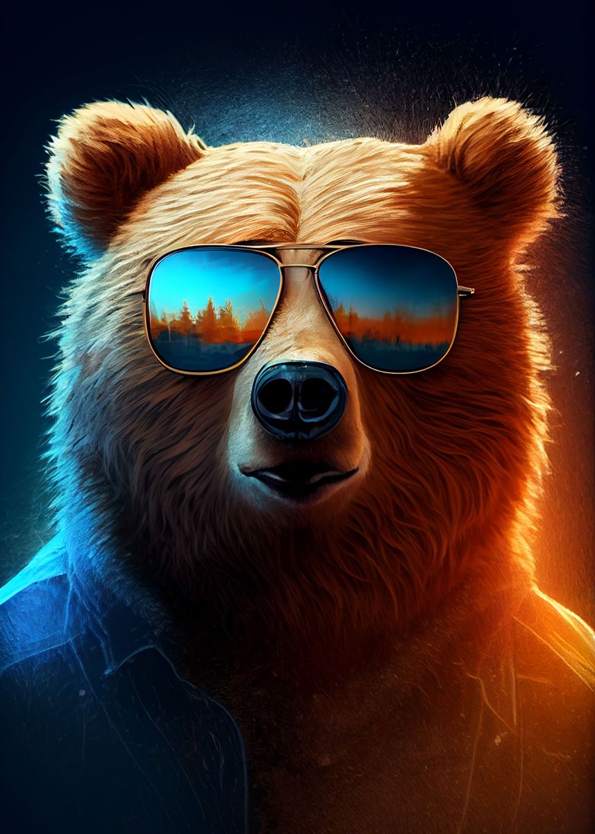 'Bear Sunglasses' Poster by DecoyDesign | Displate