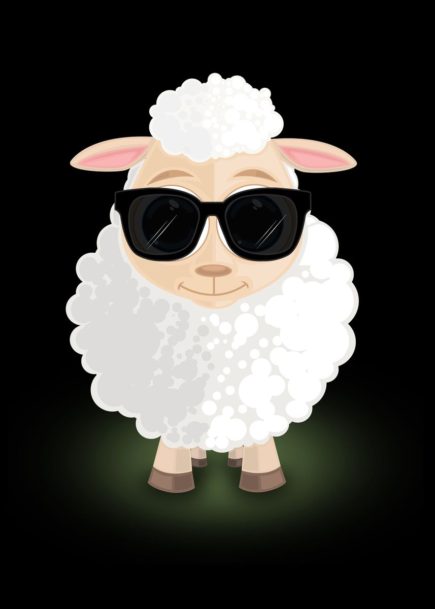 'Cool Sheep' Poster by Adamzworld | Displate