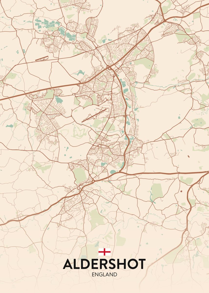 'Aldershot UK' Poster, picture, metal print, paint by IMR Designs