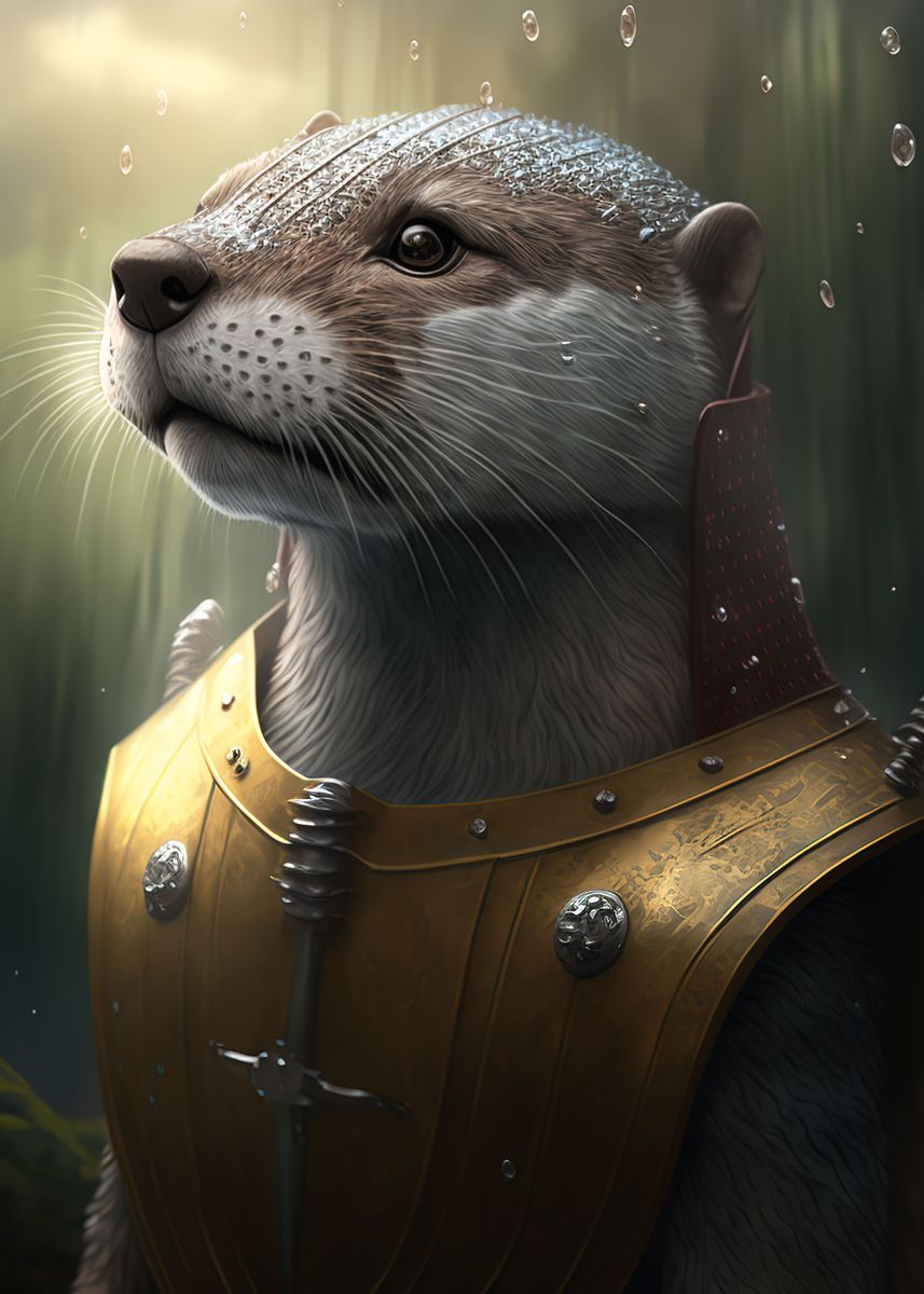 'Otter Warrior' Poster by Funny Game Displate