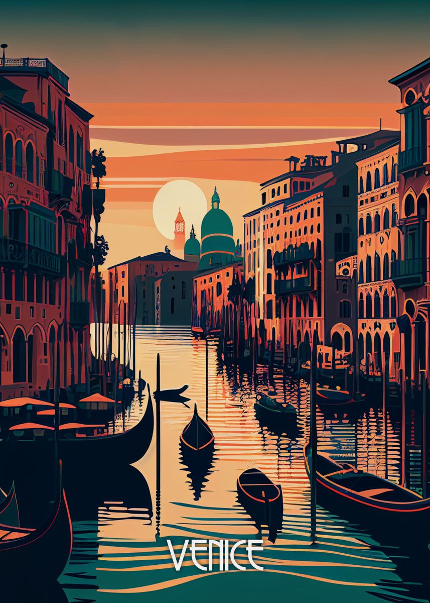 'Venice' Poster, picture, metal print, paint by Posterlicious | Displate