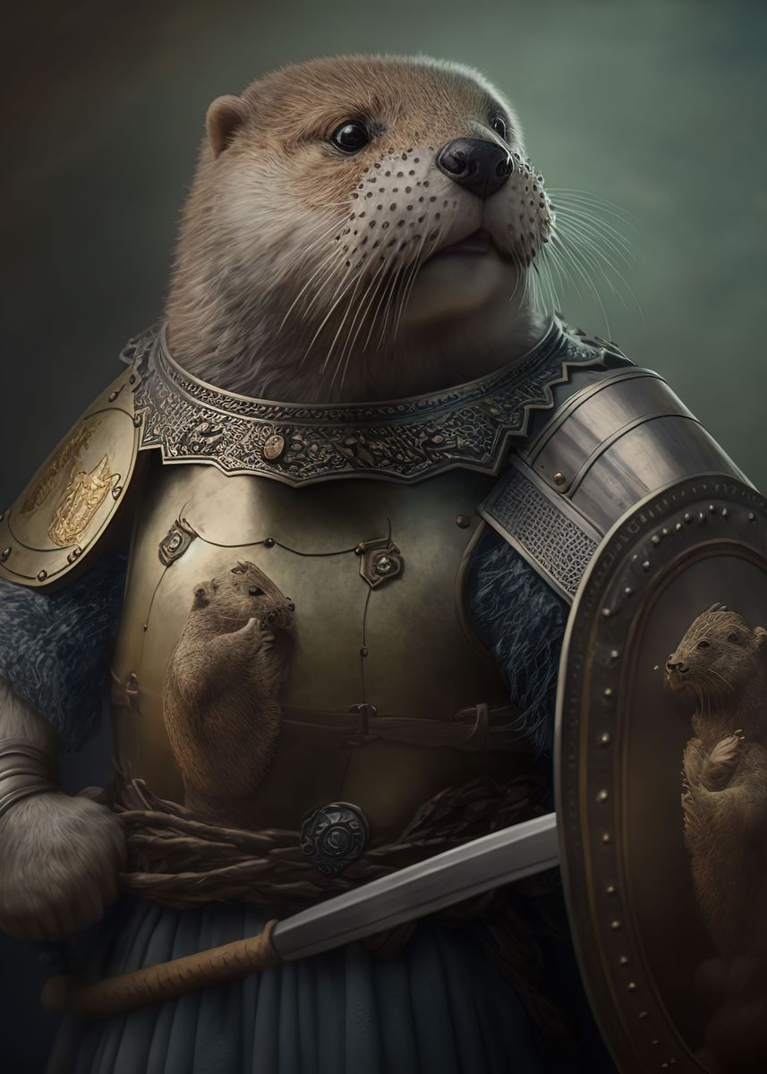 'Otter Warrior' Poster by Funny Game Displate