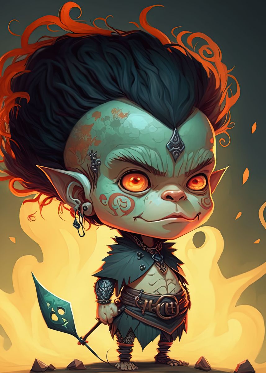 'A wise elf magical Goblin' Poster, picture, metal print, paint by ...