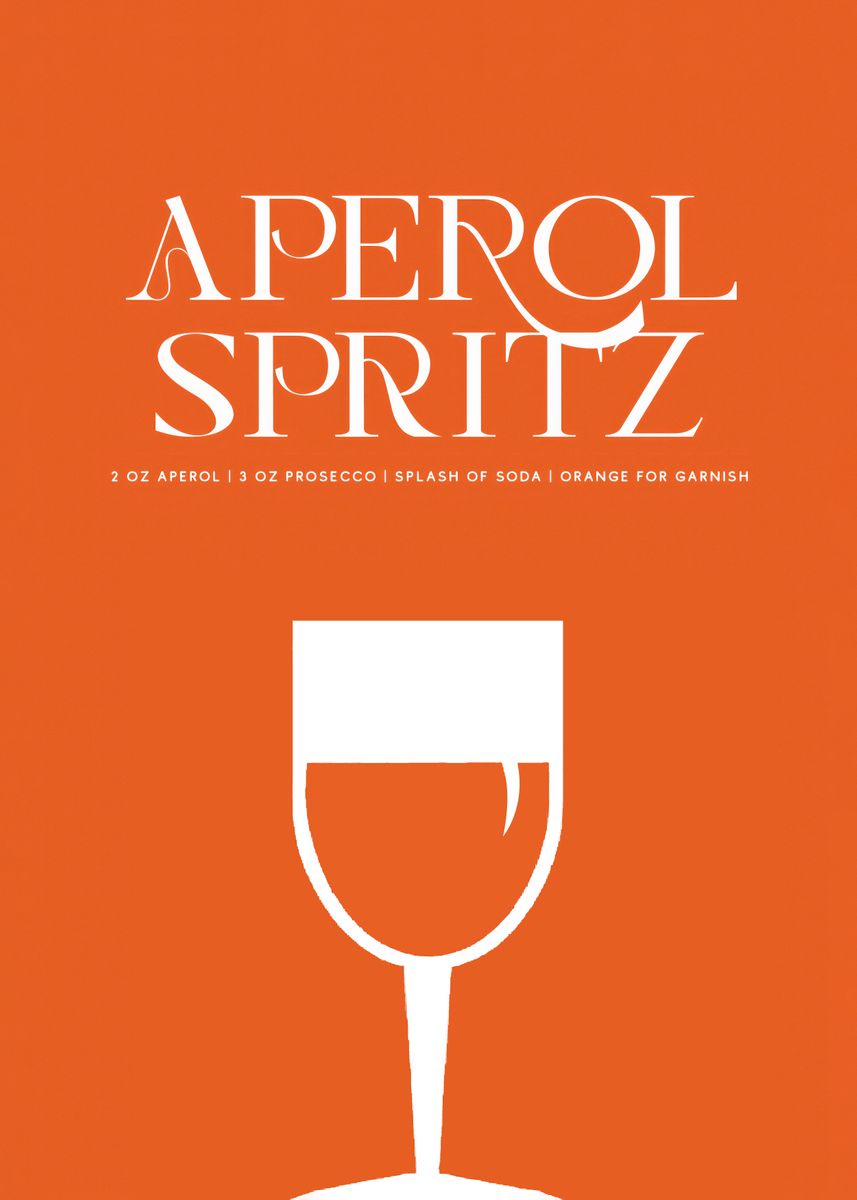 Orange Glass Aperol Spritz Poster Picture Metal Print Paint By Sipcircle Displate