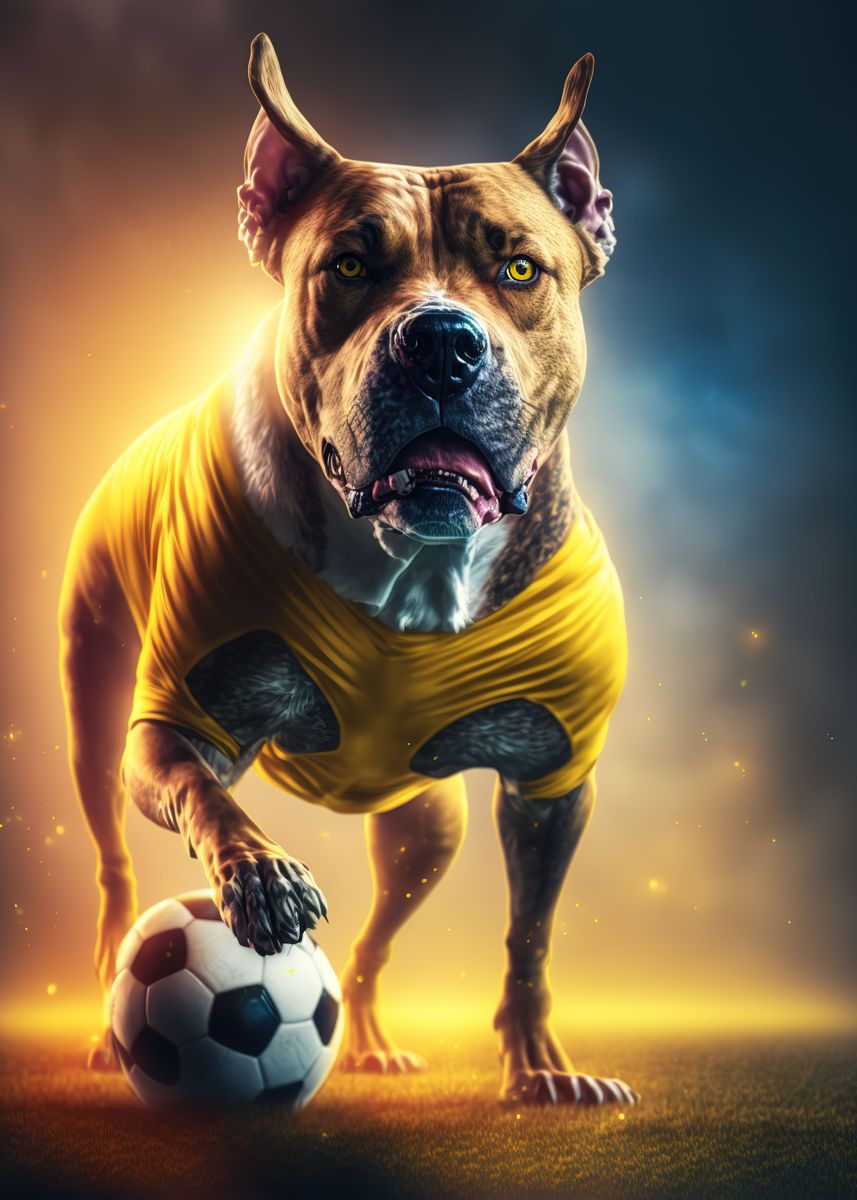 'football dog neon' Poster by Chester Draper Displate