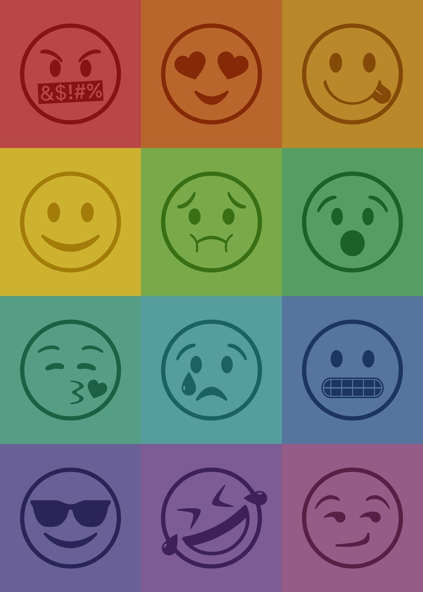 'Emoji Feelings Expressions' Poster by 84PixelDesign | Displate