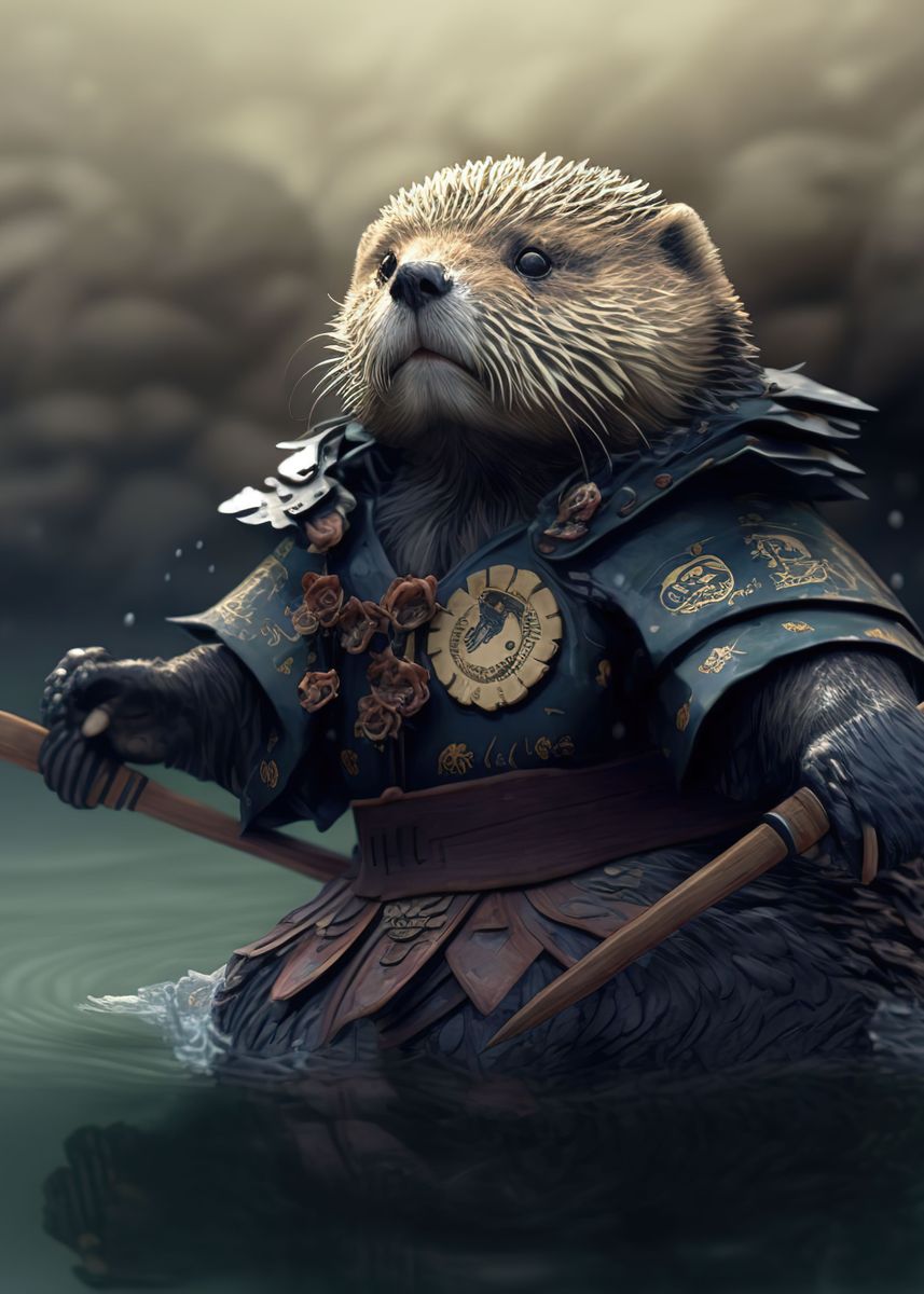 'Otter Warrior' Poster by Funny Game Displate