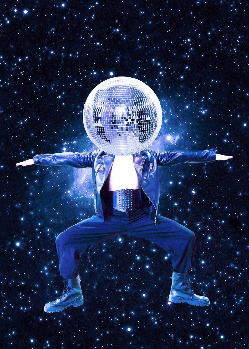 'Man with Disco Head ' Poster, picture, metal print, paint by Yasmine ...