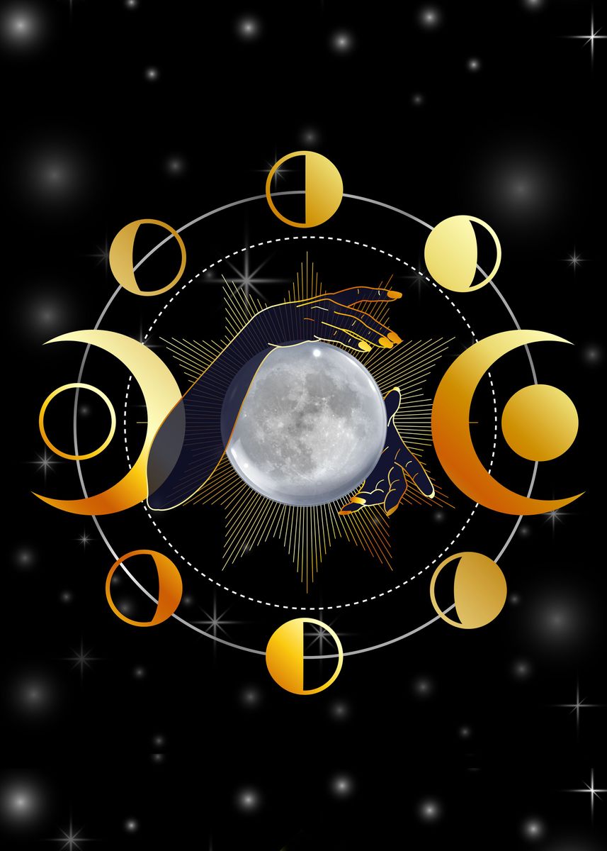 'Full moon triple goddess' Poster, picture, metal print, paint by ...