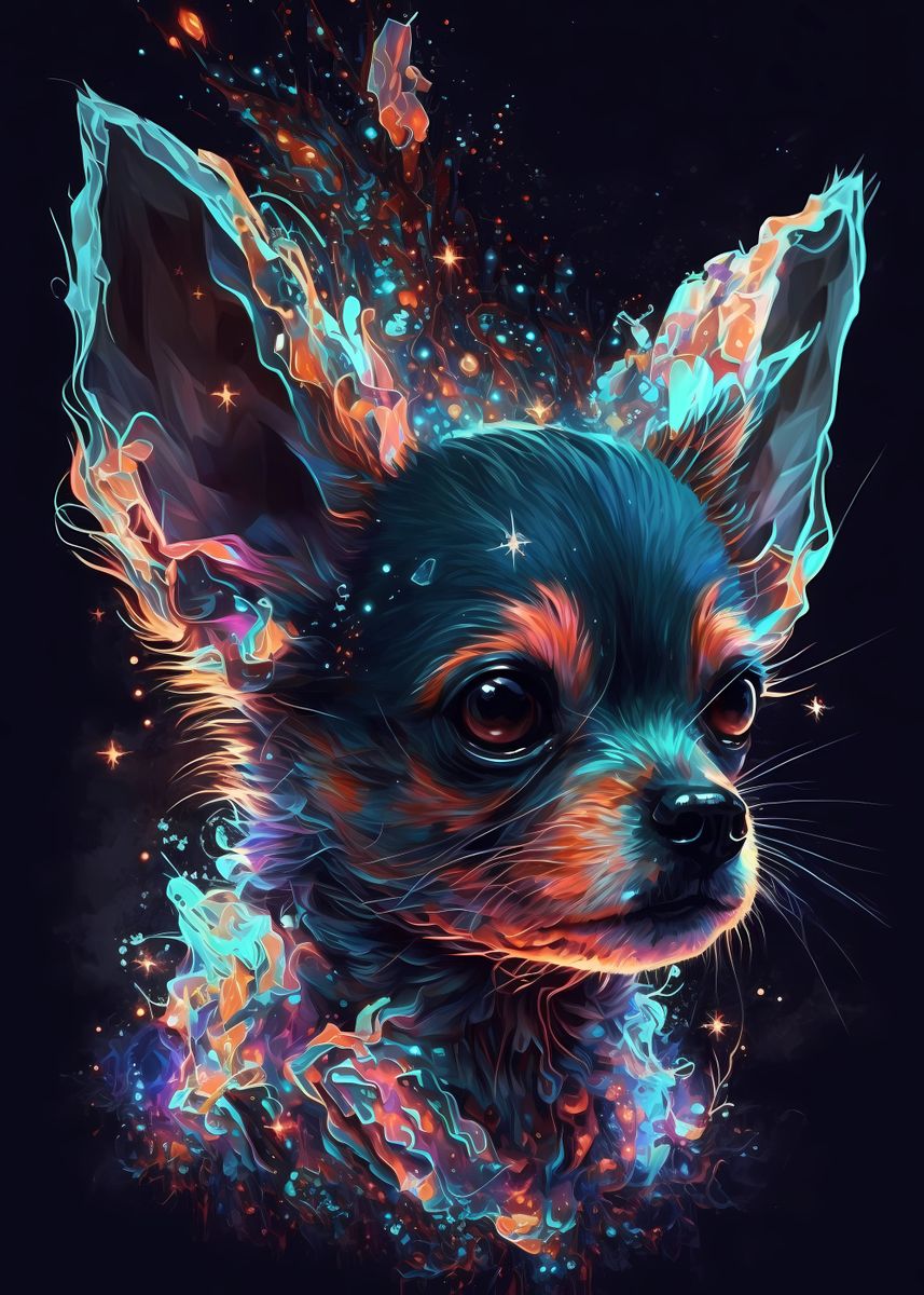 'Chihuahua Dog' Poster, picture, metal print, paint by Araya Negron ...