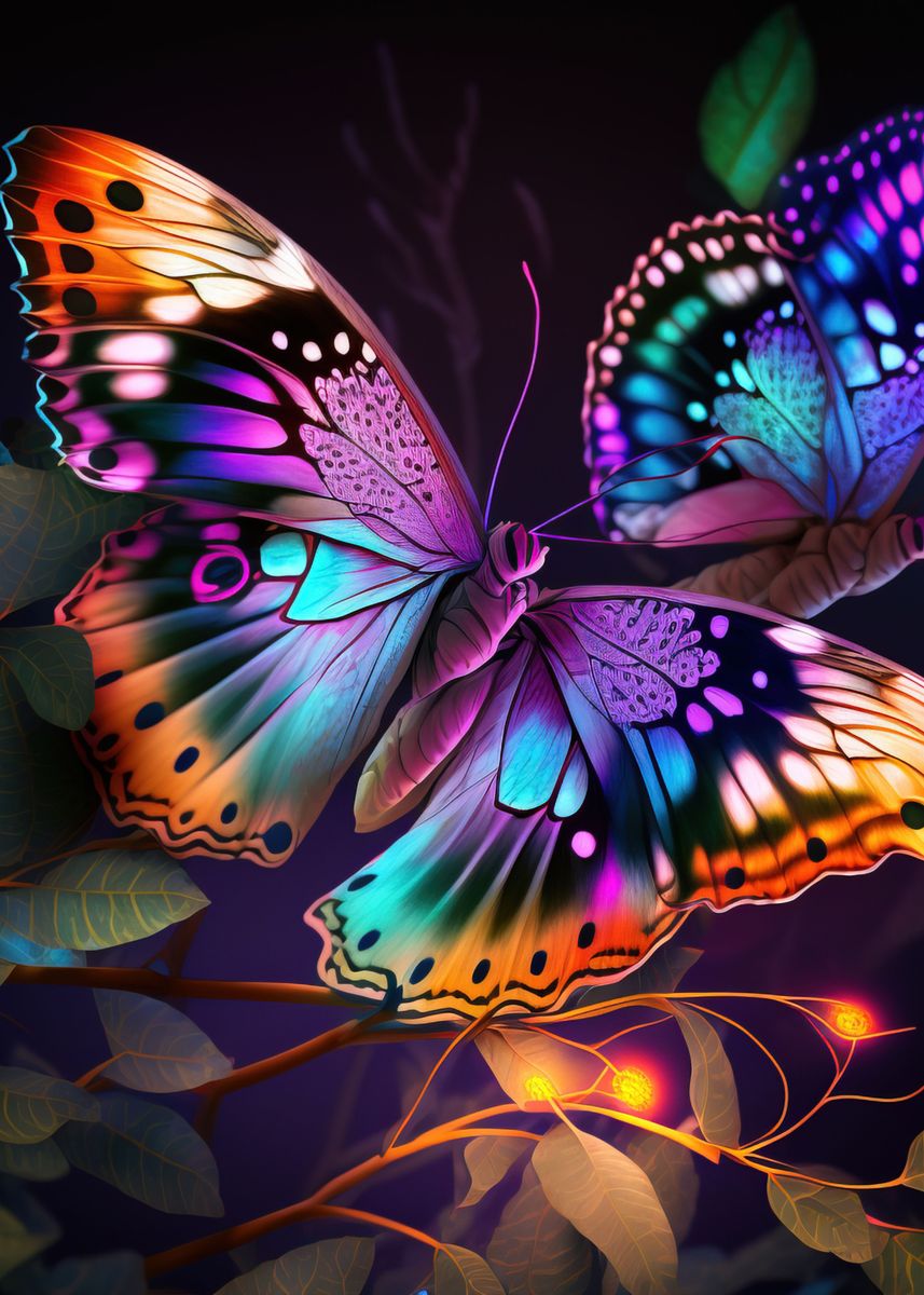 'Vibrant Butterfly Wall Art' Poster, picture, metal print, paint by Ali ...