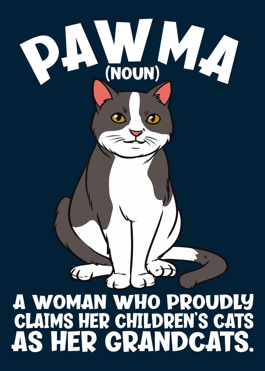 'Pet Grandma Pawma' Poster, picture, metal print, paint by PiolettaArt