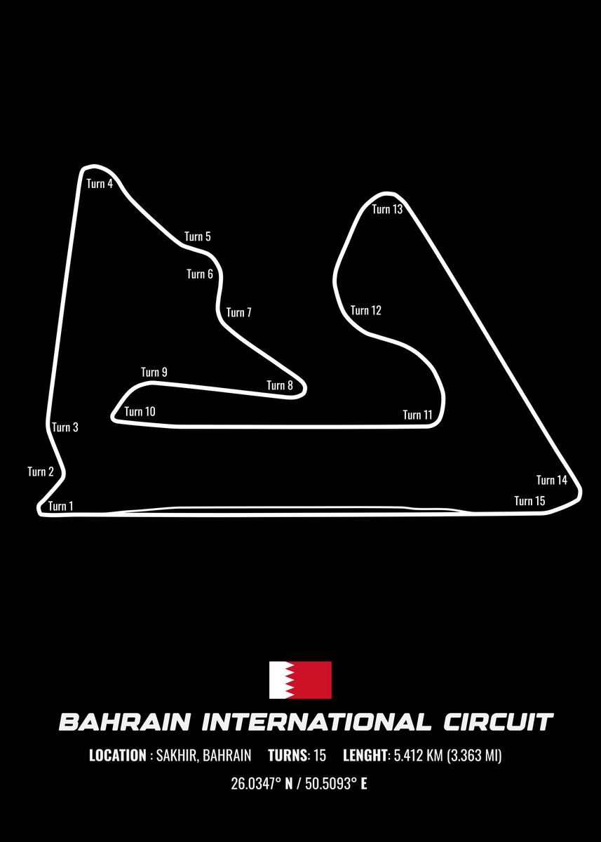 'Bahrain Circuit' Poster, picture, metal print, paint by Ahmad Nur ...