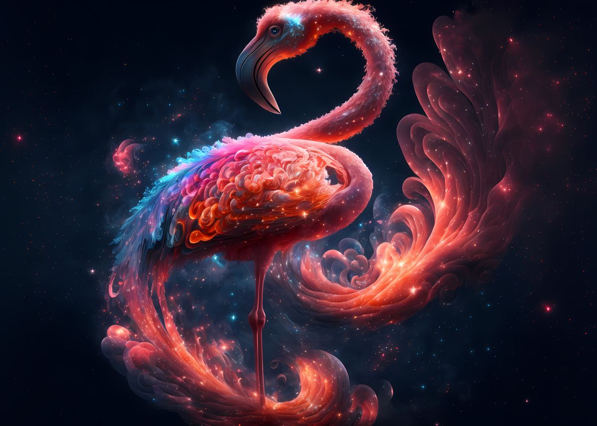 'Spirit Animal Flamingo' Poster by Jiri Hodecek Displate