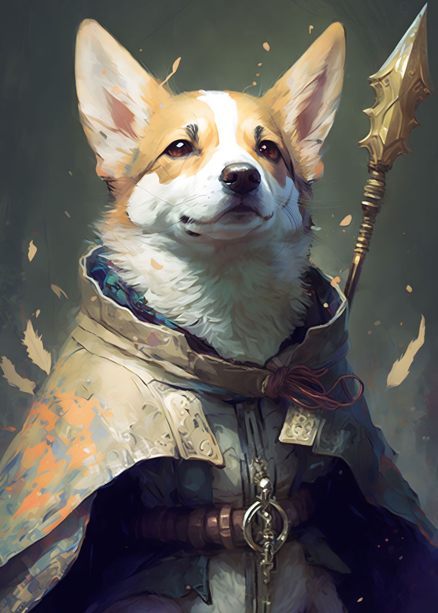 'Corgi The Wizard' Poster, picture, metal print, paint by ...