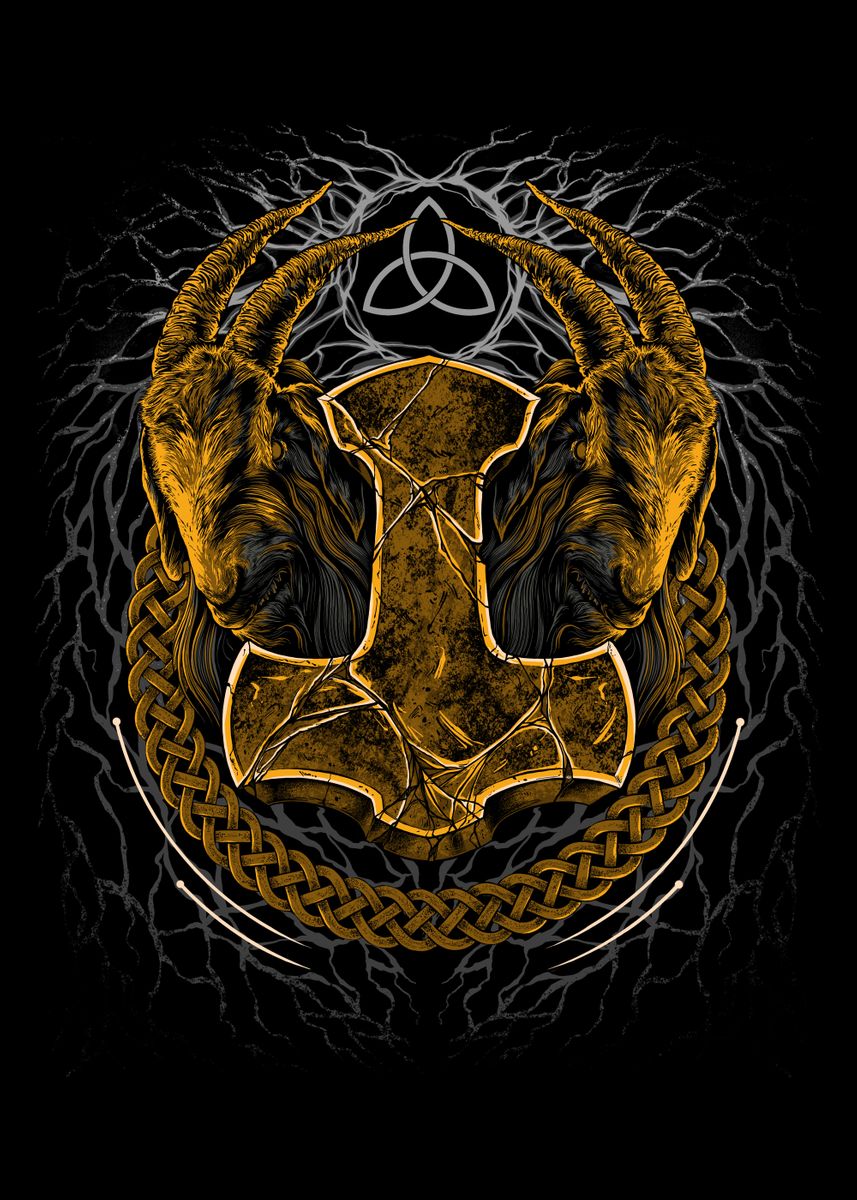 'Viking Hammer Thor Mjolnir' Poster, picture, metal print, paint by ...