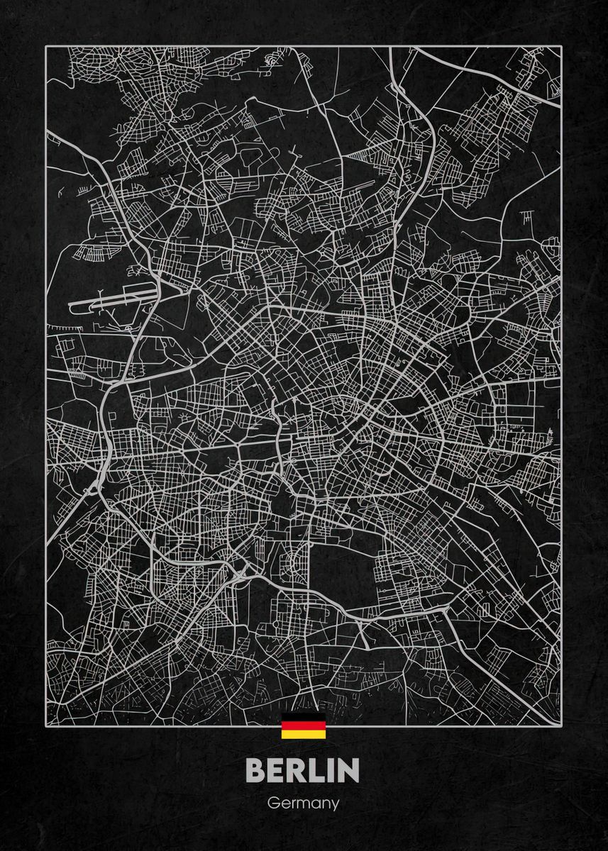 'City Map' Poster, picture, metal print, paint by Cowboys Map | Displate