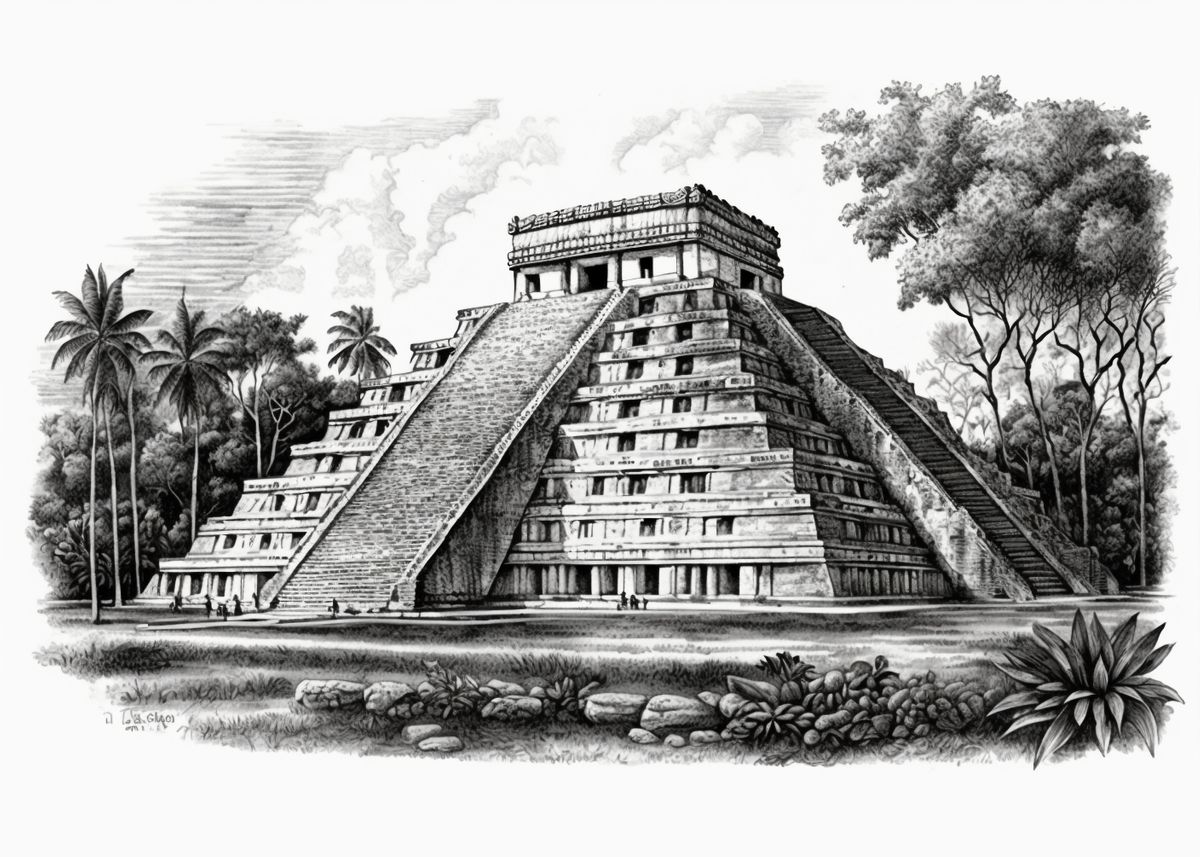 'chichen Itza' Poster By Illustration Art 