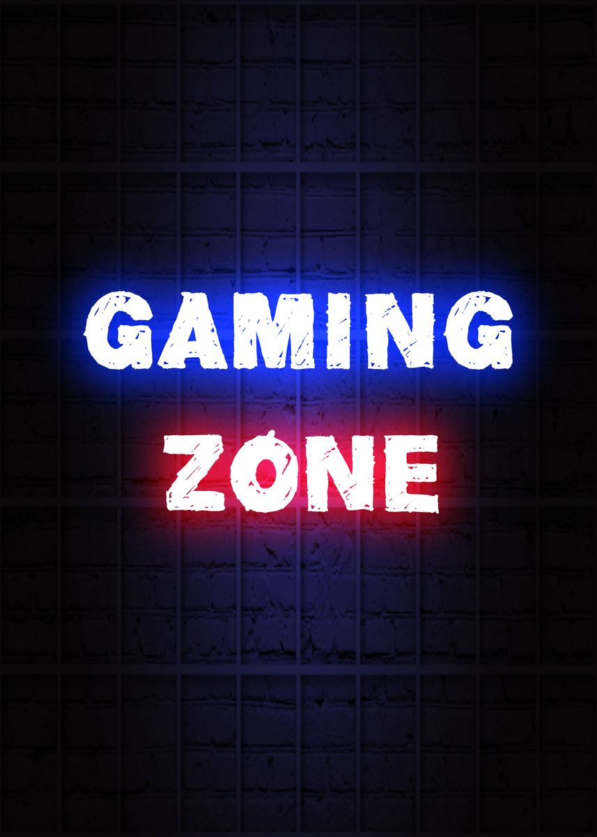 'gaming zone' Poster, picture, metal print, paint by pus meong | Displate